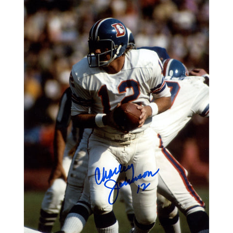 Charley Johnson Autographed/Signed Denver Broncos Close Up 8x10 Photo 14423