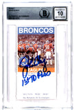 John Elway Autographed/Signed Slab Ticket Stub 1st TD Beckett 45454