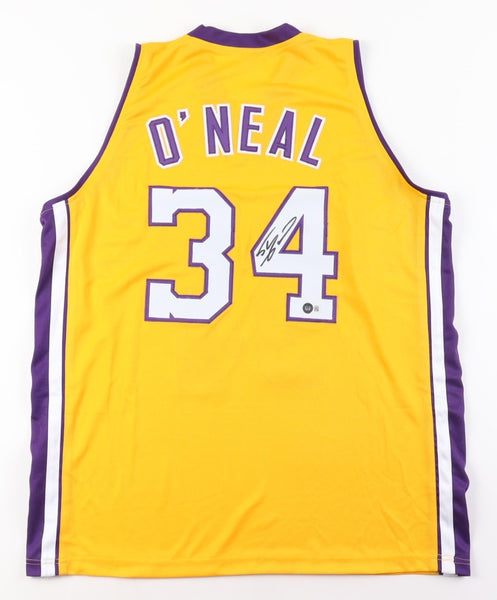 Shaquille O'Neal Signed Los Angeles Lakers Jersey (Beckett) 4xNBA Champion Centr