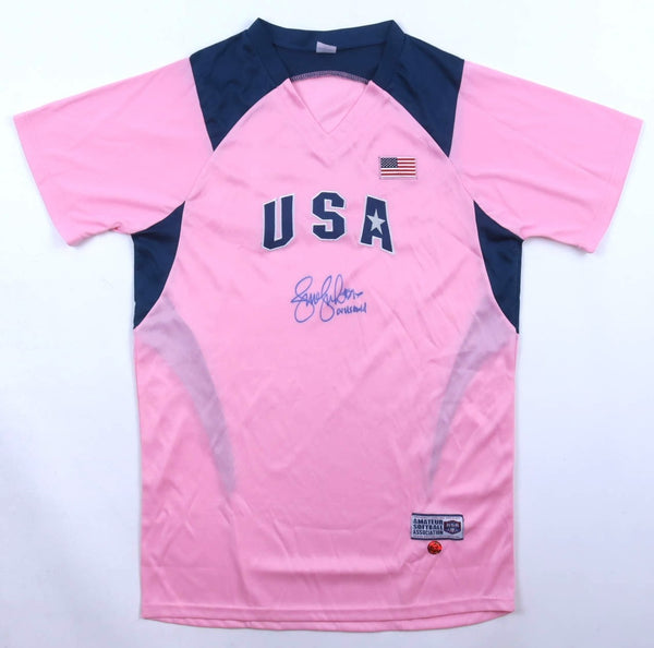 Jennie Finch Signed 2004 Team USA Jersey inscribed "04 US Gold" Sports Integrity