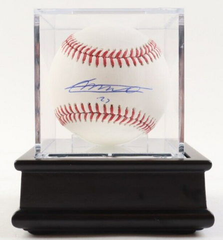Vladimir Guerrero Signed Baseball w/ Wooden Display Case (JSA COA) 2004 MVP