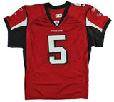 Morten Andersen Signed Atlanta Falcons Game Used Red Reebox Jersey with Insc