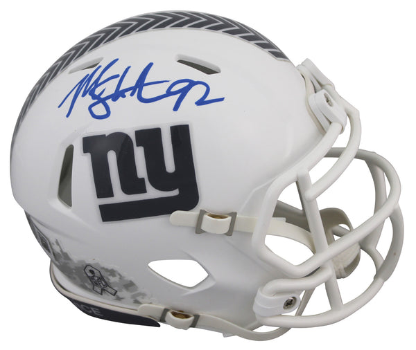 Giants Michael Strahan Signed Salute To Service III Speed Mini Helmet BAS Wit