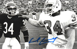 Earl Campbell Autographed Houston Oilers 8x10 B/W Photo w/Payton- Beckett W Holo