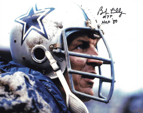 dallas cowboys football helmet signed by bob lilly RIDDELL MINI w/3 INSCs JSA COA Dallas Card Show This process helps to ensure that the product purchased is authentic and eliminates any possibility of duplication or fraud. Helmets RGO Sports