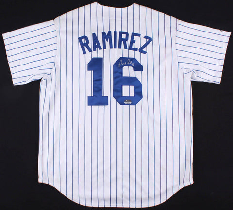 Aramis Ramirez Signed Chicago Cub Pinstriped Jersey (Fanatics) 3xAll Star 3 Base