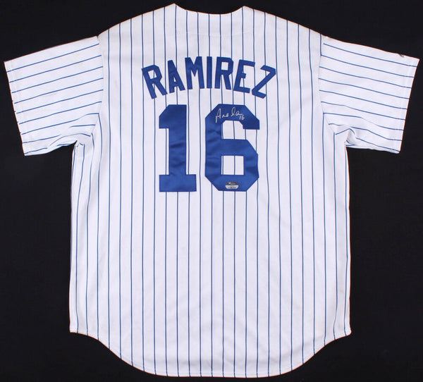 Aramis Ramirez Signed Chicago Cub Pinstriped Jersey (Fanatics) 3xAll Star 3 Base