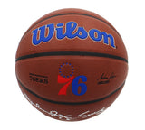 Julius Erving Signed Philadelphia 76ers Wilson Team Logo NBA Basketball
