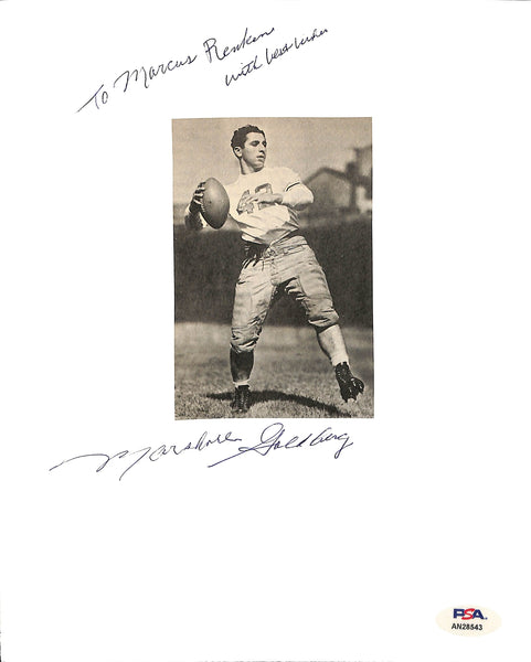 Marshall Goldberg Signed/Auto/Inscr 3x4.5 Photo Pitt Football PSA/DNA 185151