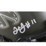 Julio Jones Autographed Atlanta Falcons 22 STS Mini Helmet Beckett Witness 56451