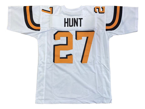 Kareem Hunt Custom White Pro-Style Football Jersey