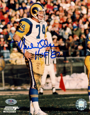 Merlin Olsen HOF Signed/Auto 8x10 Photo Los Angeles Rams PSA/DNA 188105