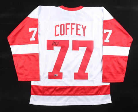 Paul Coffey Signed Detroit Red Wings Jersey (Beckett) NHL HOF 2004 Defenseman