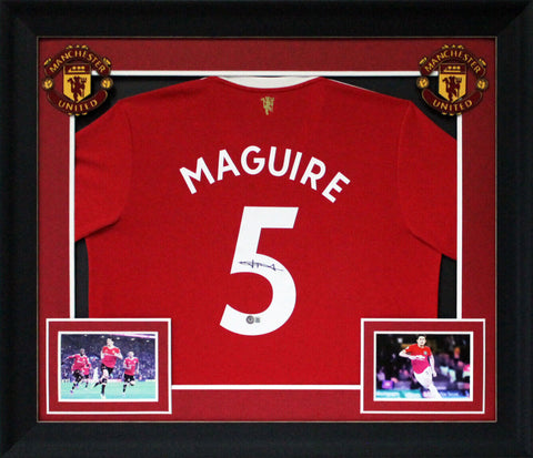 Manchester United Harry Maguire Authentic Signed Red Adidas Framed Jersey BAS