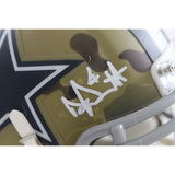 Dak Prescott Autographed/Signed Dallas Cowboys Camo Mini Helmet Beckett 56325
