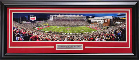 Framed 12x36 Pano Photo Washington State Cougars College Gameday Win vs Oregon