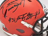 HANFORD DIXON & MINNIFIELD AUTOGRAPHED BROWNS MINI HELMET DAWG POUND BECKETT