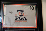 Collin Morikawa Autographed PGA Championship Flag - Framed Display - JSA COA