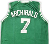 CELTICS NATE "TINY" ARCHIBALD AUTOGRAPHED GREEN JERSEY "HOF 91" JSA 215715
