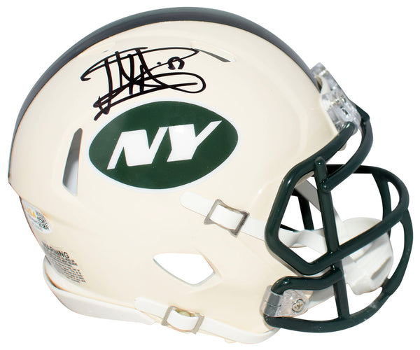 JONATHAN VILMA SIGNED NEW YORK JETS RETRO SPEED MINI HELMET JSA