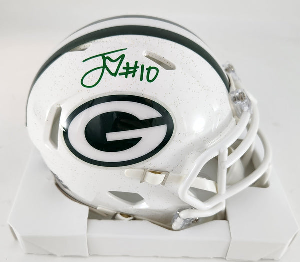 Packers JORDAN LOVE Signed 2024 Alternate White Speed Mini Helmet AUTO BAS