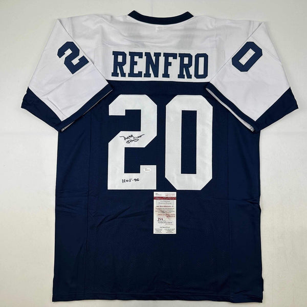 Autographed/Signed Mel Renfro HOF 96 Dallas Thanksgiving Day Jersey JSA COA