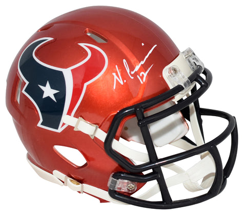 NICO COLLINS AUTOGRAPHED HOUSTON TEXANS RED SPEED MINI HELMET BECKETT