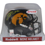 AJ Epenesa Autographed/Signed Iowa Hawkeyes Mini Helmet Beckett Witness 54867