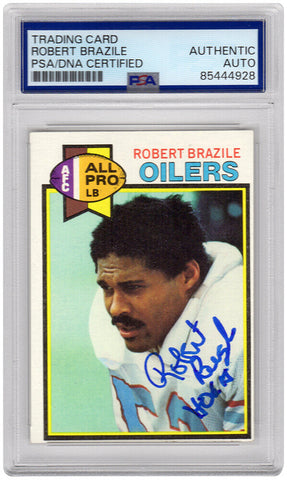 Robert Brazile Signed Oilers 1979 Topps Football Card #192 w/HOF - (PSA Slabbed)
