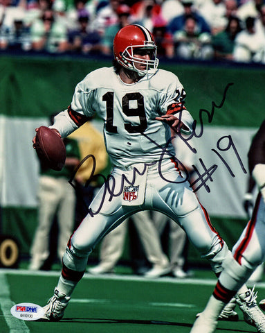 Bernie Kosar Autographed/Signed Cleveland Browns 8x10 Photo PSA 48302