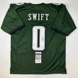 Autographed/Signed D'Andre Swift Philadelphia Green Football Jersey JSA COA