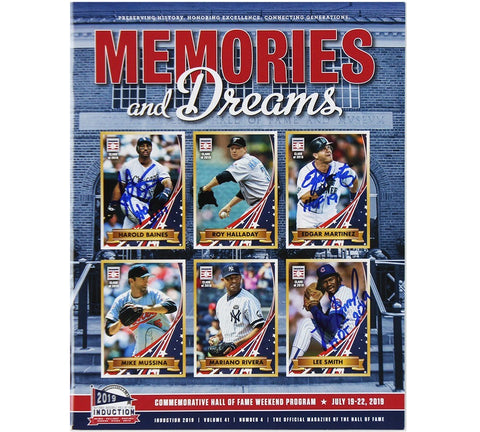 Edgar Martinez, Harold Baines, Lee Smith Signed Memories&Dreams 2019 HOF Program