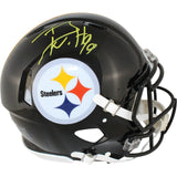 TJ Watt Autographed Pittsburgh Steelers Authentic Helmet Beckett Witness 50976