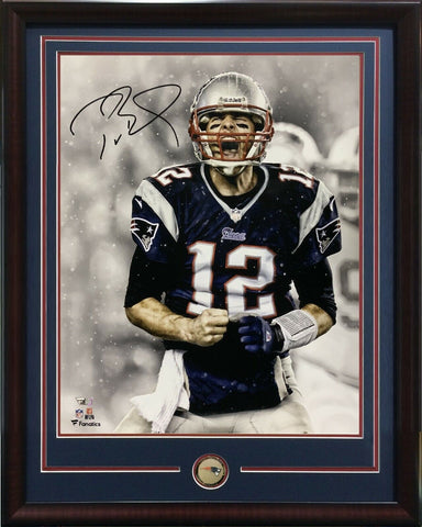 Tom Brady Signed 16x20 Scream Photo Super Bowl Framed Patriots Auto Fanatics LOA