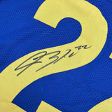 Framed Autographed/Signed Blake Corum 35x39 LA Blue Football Jersey BAS COA