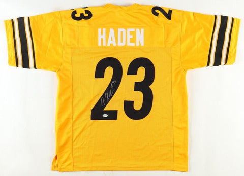 Joe Haden Signed Pittsburgh Steelers Throwback Jersey (Beckett) 3xPro Bowl D.B.