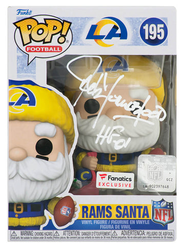 Jack Youngblood Signed LA Rams 'SANTA' Funko Pop Doll #195 w/HF'01 -SCHWARTZ COA