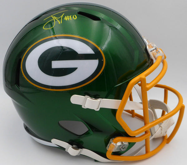 Jordan Love Autographed Flash Green Full Size Helmet Packers Beckett QR #W466733