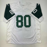 Autographed/Signed Wayne Chrebet New York White Football Jersey JSA COA