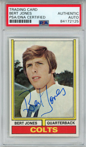 Bert Jones Autographed/Signed 1974 Topps #524 Trading Card PSA Slab 43692