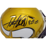 Adrian Peterson Autographed Minnesota Vikings Mini Helmet ROY Beckett WIT 46637