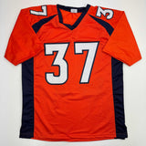 Autographed/Signed R.J RJ Harvey Denver Orange Football Jersey JAS COA