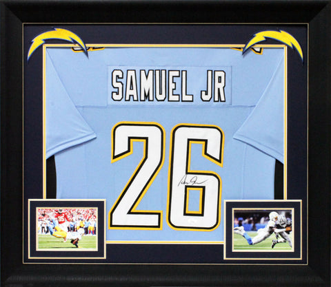 Asante Samuel Jr. Authentic Signed Powder Blue Pro Style Framed Jersey JSA Wit
