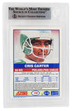 Cris Carter Autographed Eagles 1989 Score Football Rookie Card - BECKETT