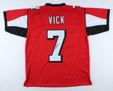 Michael Vick Signed Atlanta Falcons Red Jersey (Beckett COA) 4xPro Bowl QB