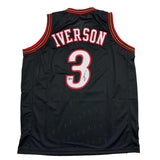 Autographed/Signed Allen Iverson Philadelphia Black Jersey BAS COA