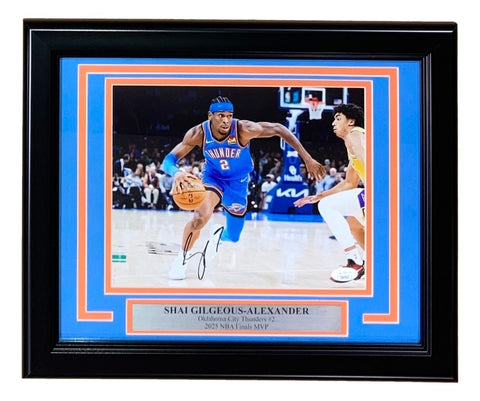 Shai Gilgeous-Alexander Signed Framed 8x10 OKC Thunder Photo JSA Hologram