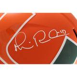 Michael Irvin Autographed Miami Hurricanes F/S AMP Helmet Beckett Witness 56368