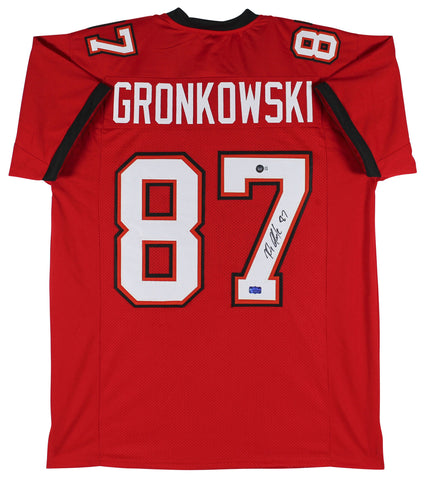 Rob Gronkowski Authentic Signed Red Pro Style Jersey Autographed BAS Witnessed