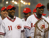 1990 World Series Champion Reds Team-Signed Jersey by 8 w/Larkin, Davis, Rijo +5